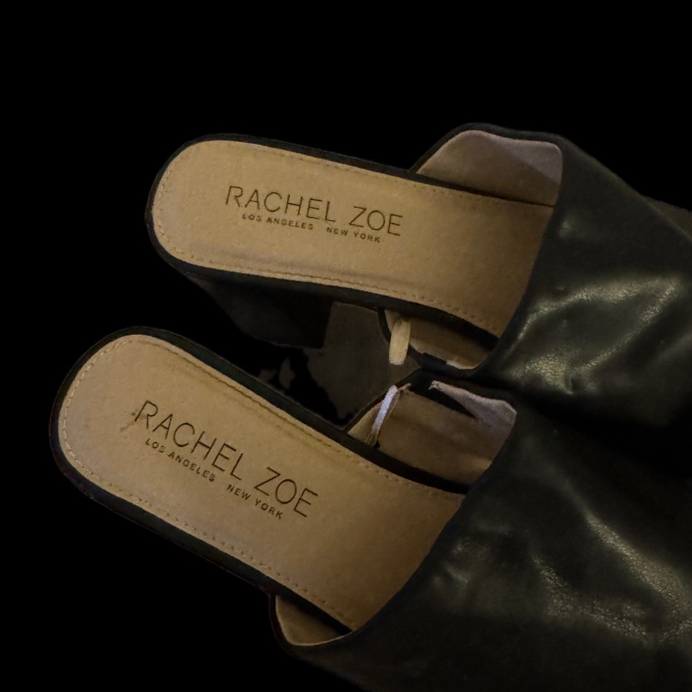 Rachel Zoe Black Leather Mules